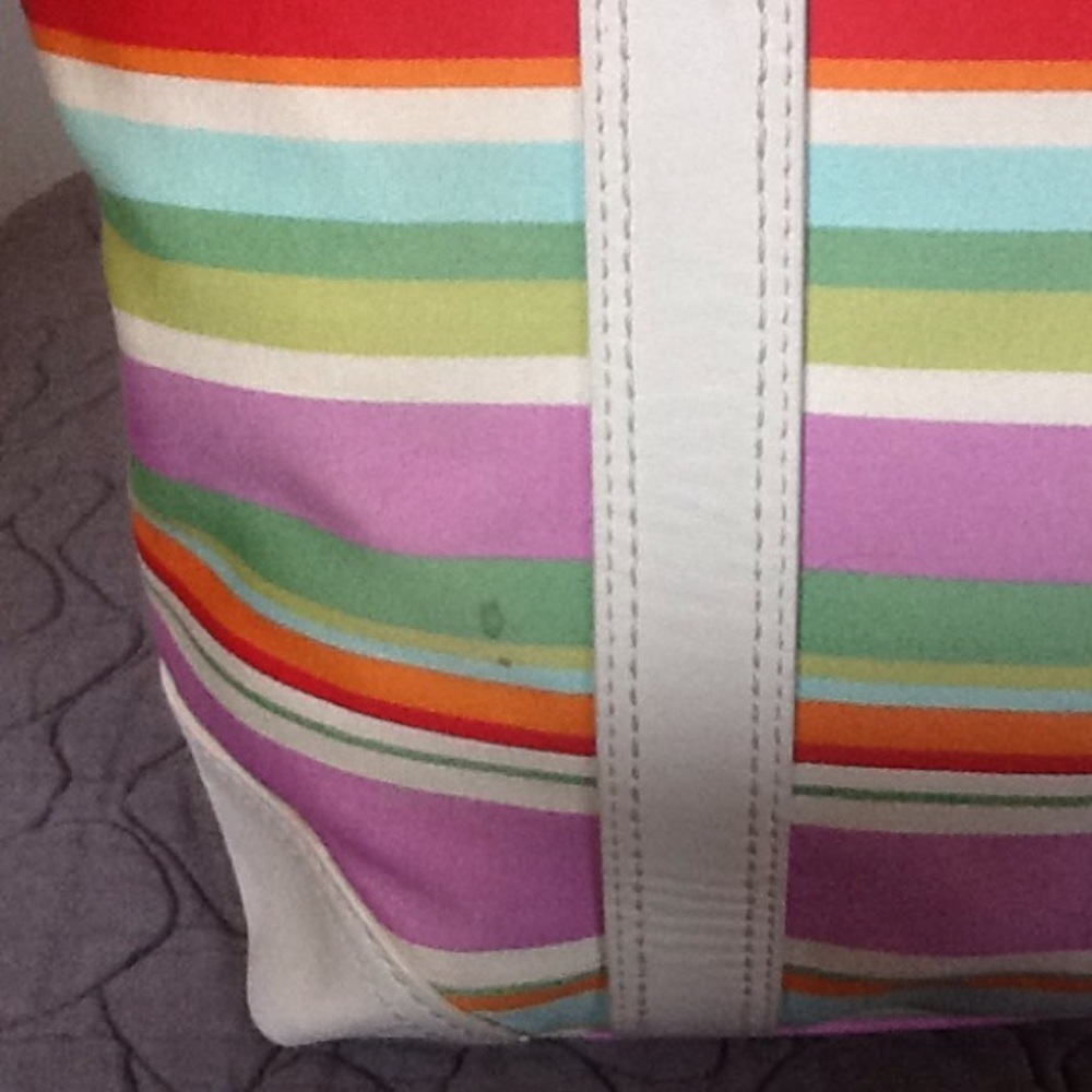 Authentic Coach Hampton Multicolored Striped Purse - image 2